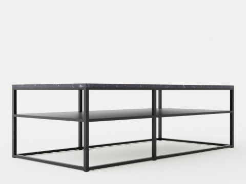 Midtown coffee table with shelf Grey 3D Model