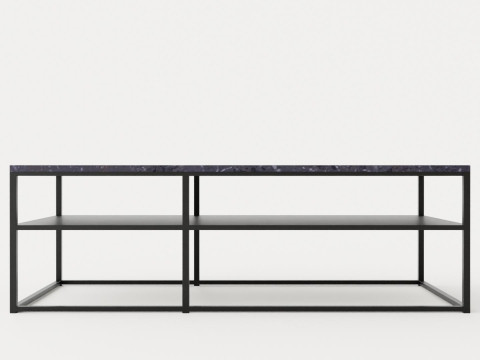 Midtown coffee table with shelf Grey 3Dモデル
