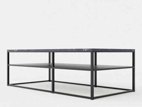 Midtown coffee table with shelf Grey 3D Model