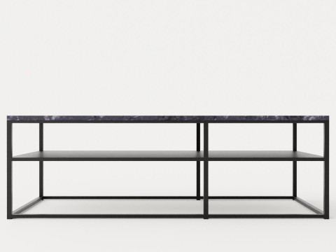 Midtown coffee table with shelf Grey 3Dモデル
