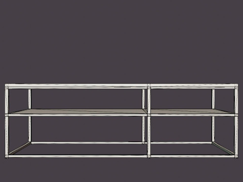 Midtown coffee table with shelf Grey 3Dモデル