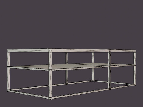 Midtown coffee table with shelf Grey 3Dモデル