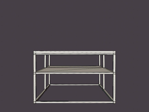 Midtown coffee table with shelf Grey 3Dモデル