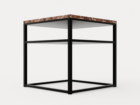 Midtown side table brown marble 3D Model