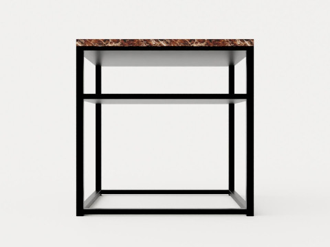 Midtown side table brown marble 3D Model