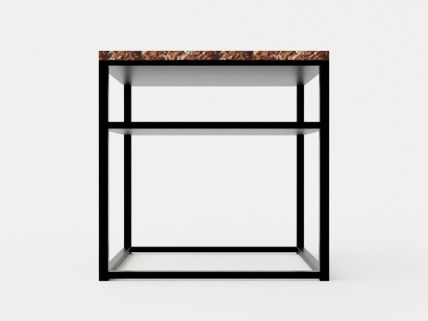 Midtown side table brown marble 3D Model