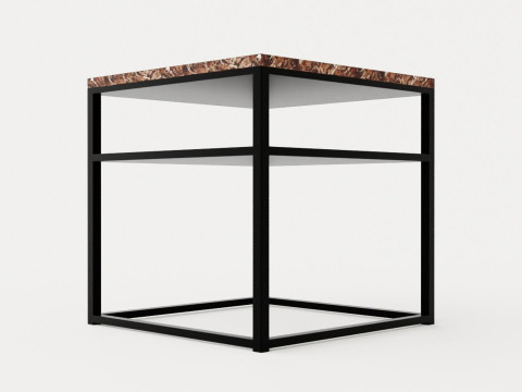 Midtown side table brown marble 3D Model