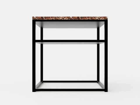 Midtown side table brown marble 3D Model
