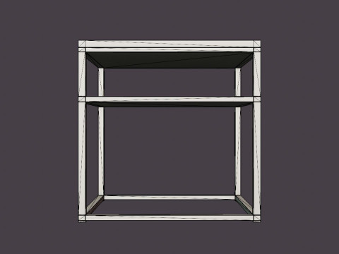 Midtown side table brown marble 3D Model
