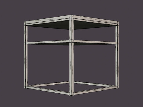 Midtown side table brown marble 3D Model