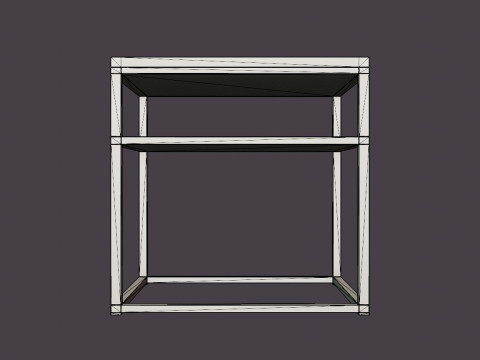 Midtown side table brown marble 3D Model