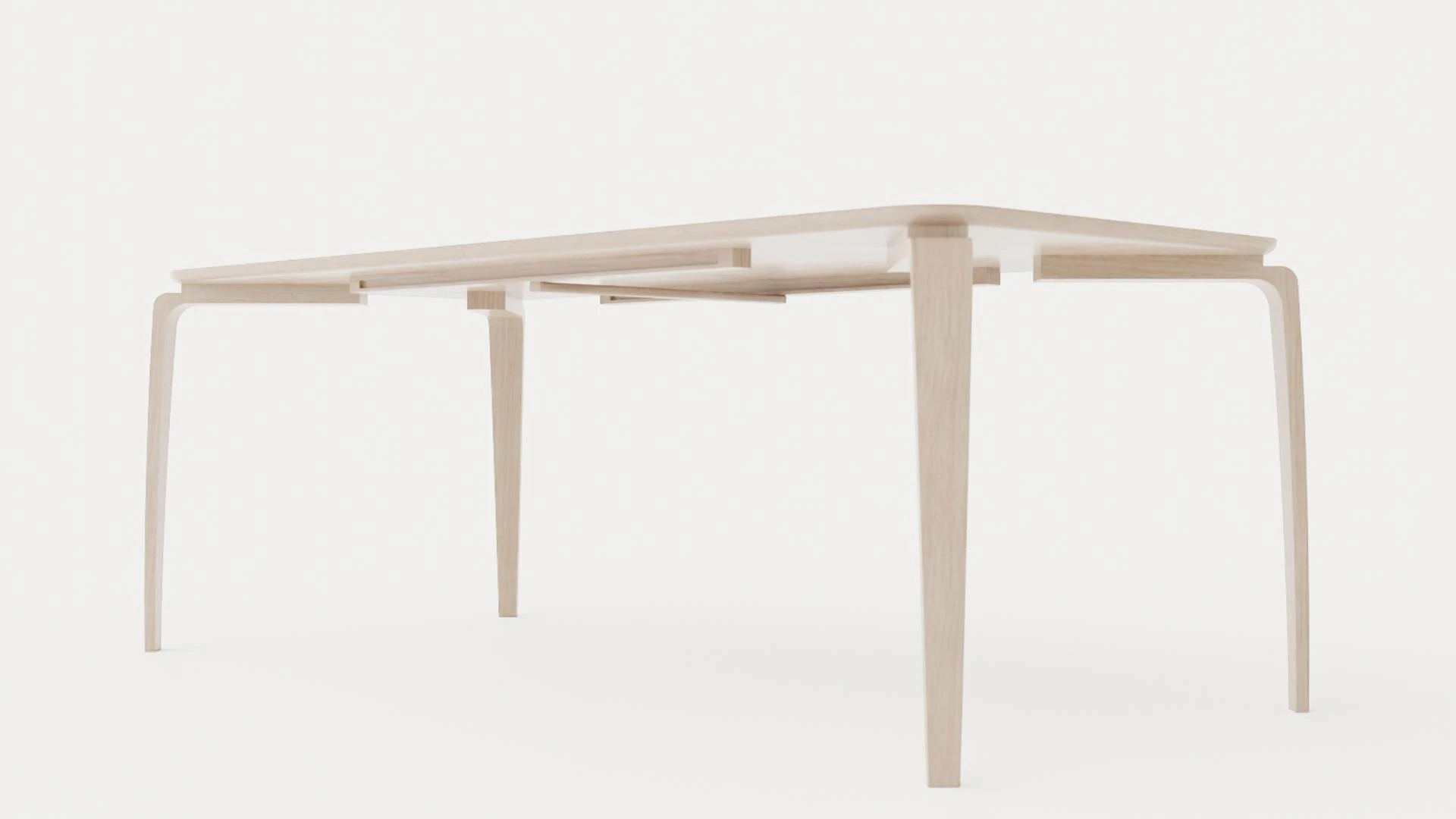 North dining table light oak 3D Model .c4d .max .obj .3ds .fbx .stl .blend 