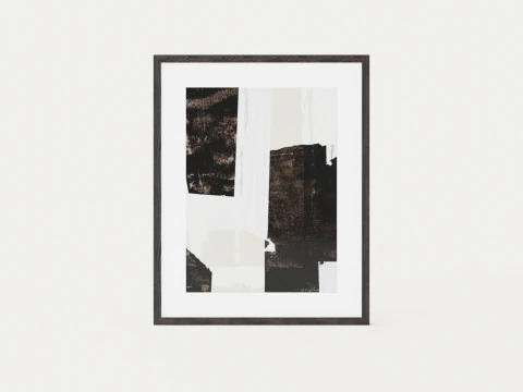 Ingelijste afbeelding - Neutral Intersect V - 80 x 100 - Zwarte lijst 3D Model