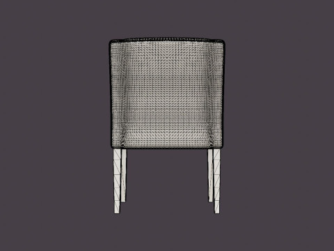 Como dining chair with armrests black Model 3D