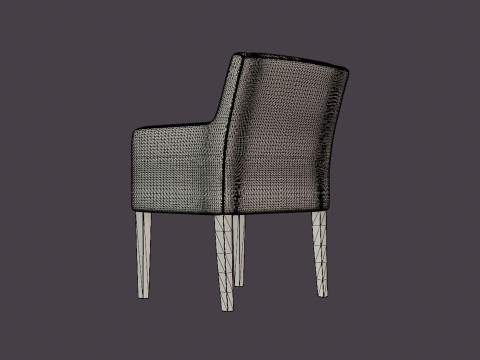 Como dining chair with armrests black Model 3D