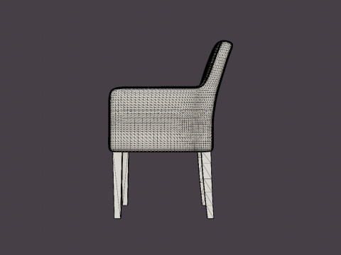 Como dining chair with armrests black Model 3D