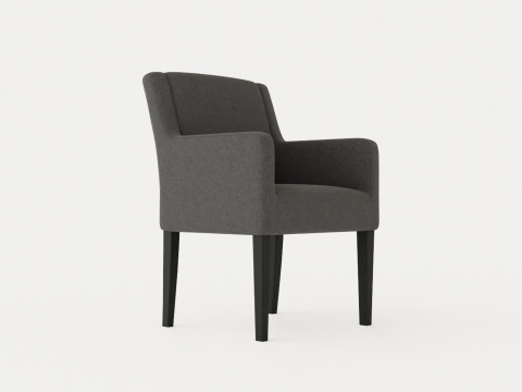 Como dining chair with armrests black 3D Model