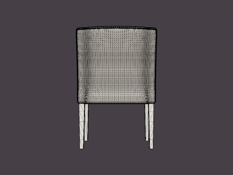 Como dining chair with armrests black Modelo 3D