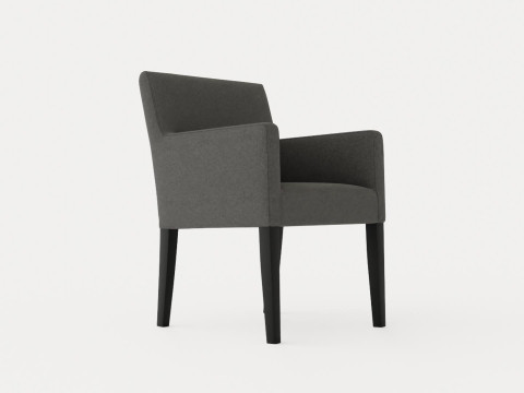 Madison dining chair with armrests black 3D Model
