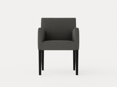 Madison dining chair with armrests black 3D Модель