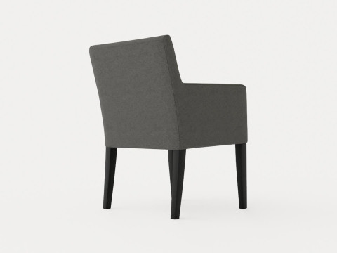 Madison dining chair with armrests black 3D Модель