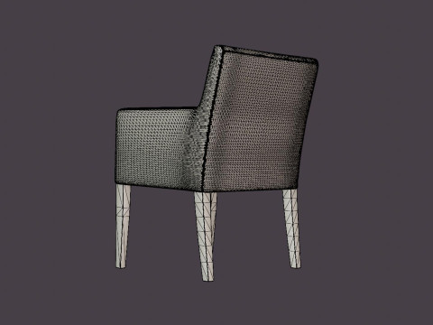 Madison dining chair with armrests black 3D Модель