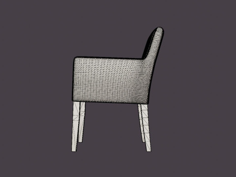 Madison dining chair with armrests black 3D Модель