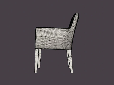 Madison dining chair with armrests black 3D Model