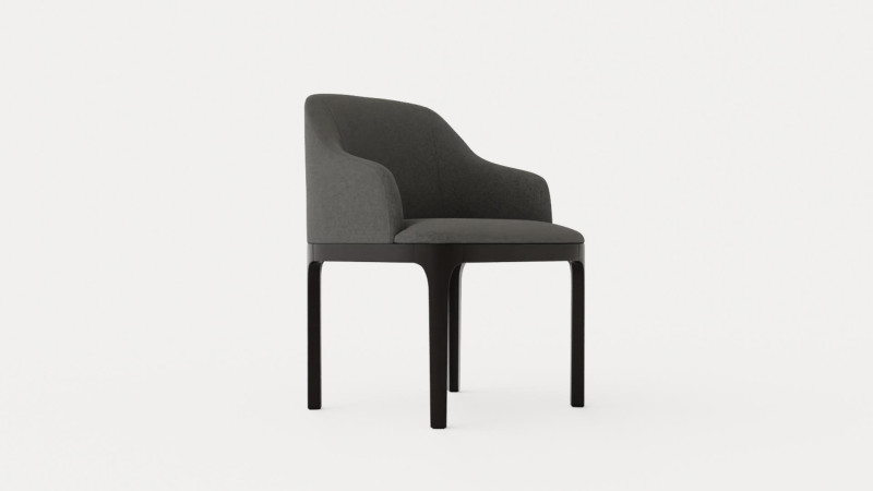 Broadway dining chair with armrests black 3Dモデル .c4d .max .obj .3ds .fbx .stl .blend