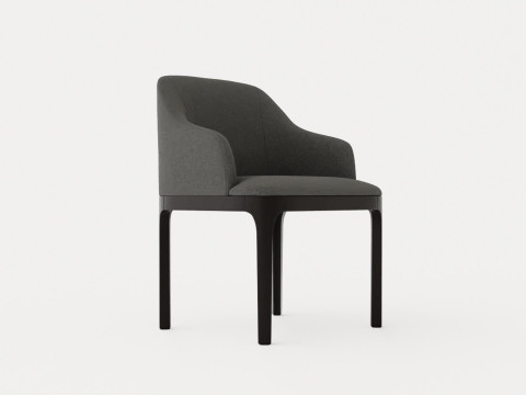 Broadway dining chair with armrests black 3D Model
