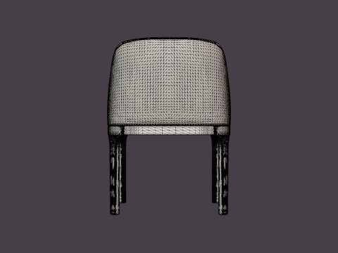 Broadway dining chair with armrests black 3Dモデル