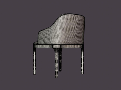 Broadway dining chair with armrests black 3Dモデル