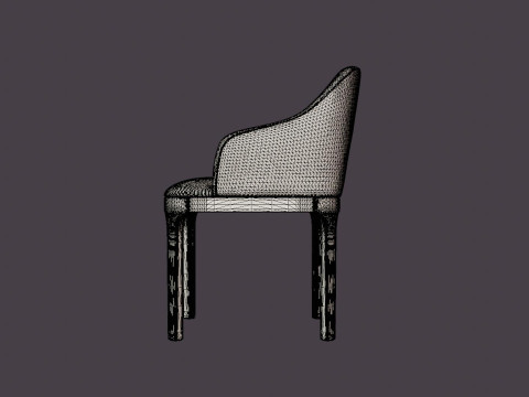 Broadway dining chair with armrests black 3Dモデル