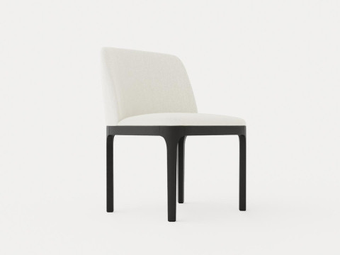 Broadway dining chair with armrests black 3D Model