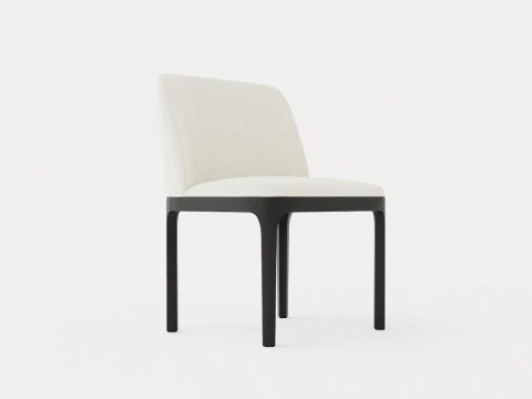 Broadway eetkamerstoel met armleuningen zwart 3D Model