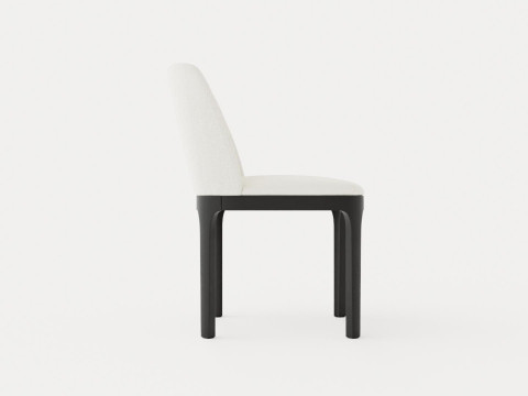 Broadway dining chair with armrests black 3D Model