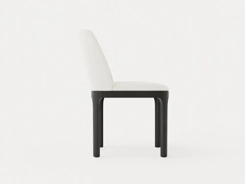 Broadway dining chair with armrests black 3D Model