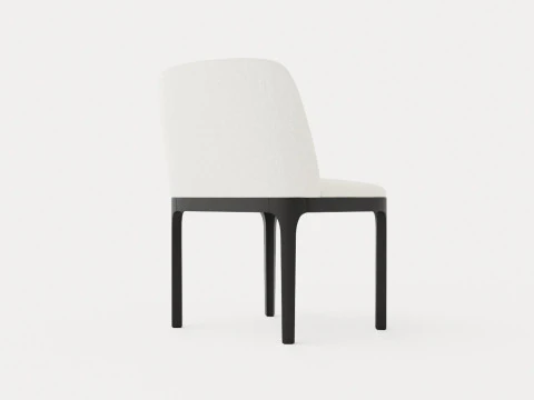 Broadway dining chair with armrests black 3D Model