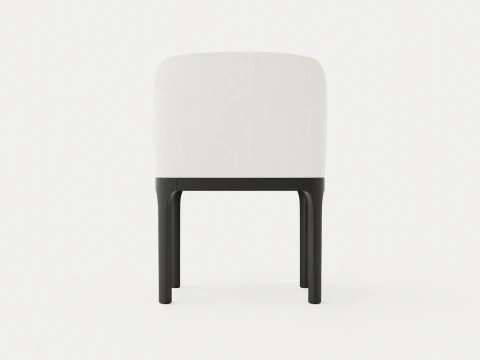 Broadway dining chair with armrests black 3D Model