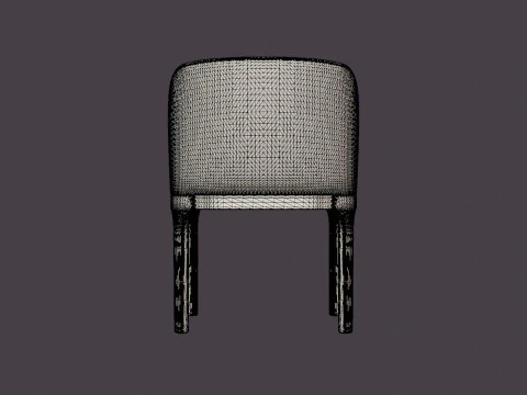 Broadway dining chair with armrests black 3D Model