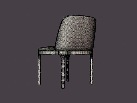 Broadway dining chair with armrests black 3D Model