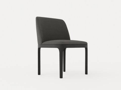 Broadway dining chair with armrests black 3D Model