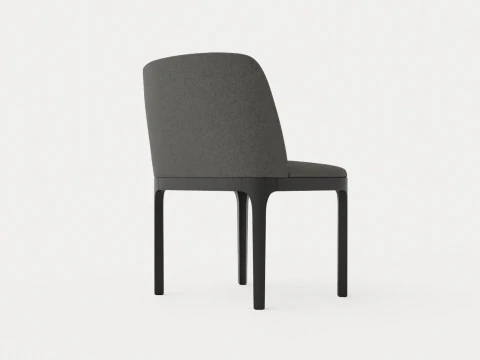 Broadway dining chair with armrests black 3D Model