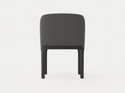 Broadway dining chair with armrests black 3D Model