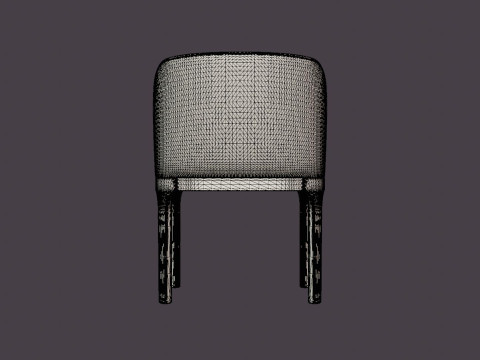 Broadway dining chair with armrests black 3D Модель