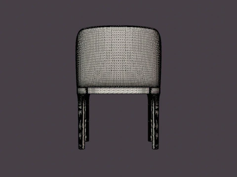 Broadway dining chair with armrests black 3D Model