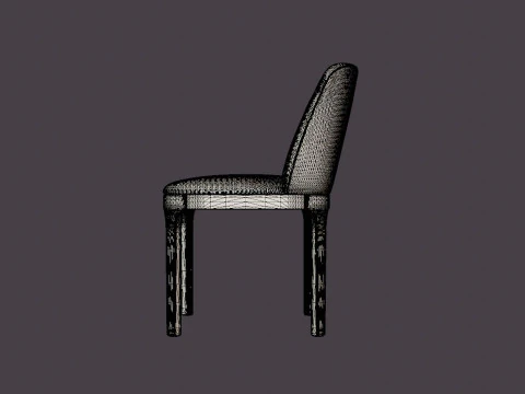 Broadway dining chair with armrests black 3D Model