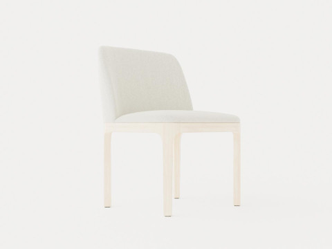 Broadway dining chair with armrests white oiled 3D Model