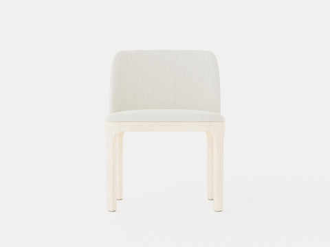 Broadway dining chair with armrests white oiled 3D मॉडल