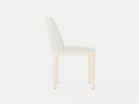 Broadway dining chair with armrests white oiled 3D मॉडल